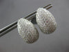 LARGE 2.81CT DIAMOND 18K WHITE GOLD MULTI ROW DOME SHAPE HUGGIE HANGING EARRINGS
