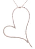 ESTATE LARGE 1.49CT DIAMOND 18KT WHITE GOLD CLASSIC OPEN HEART FLOATING PENDANT