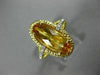 ESTATE WIDE 2.78CT DIAMOND & AAA CITRINE 14KT YELLOW GOLD FILIGREE OVAL FUN RING