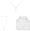 ESTATE .21CT DIAMOND 14KT ROSE GOLD 3D OPEN TRIANGULAR ADJUSTABLE FUN NECKLACE
