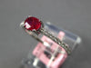 ESTATE .61CT DIAMOND & AAA RUBY 14K WHITE GOLD OVAL & ROUND FRIENDSHIP LOVE RING