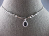.60CT DIAMOND & AAA SAPPHIRE 14KT WHITE GOLD PEAR SHAPE & ROUND LARIAT NECKLACE