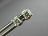 ESTATE .48CT PRINCESS CUT DIAMOND 14K WHITE GOLD 3D CLASSIC STUD EARRINGS #22068