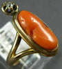ANTIQUE WIDE .03CT DIAMOND & AAA CORAL 14KT YELLOW GOLD 3D PORTRAIT RING #22349