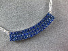 ESTATE WIDE .81CT AAA SAPPHIRE 18KT WHITE GOLD 3D 3 ROW CLASSIC BAR NECKLACE