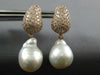 2.50CT DIAMOND & AAA SOUTH SEA PEARL 18K ROSE GOLD 3D TEAR DROP HANGING EARRINGS