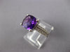 2.50CT DIAMOND & AAA AMETHYST 14KT WHITE GOLD 3D CUSHION & ROUND FUN RING #27355