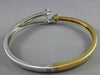 ESTATE 1.21CT TRILLION TANZANITE 18KT WHITE & YELLOW GOLD BANGLE BRACELET #15816