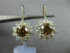 ESTATE LARGE GIA 5.39CT WHITE & CHOCOLATE FANCY DIAMOND 18KT WHITE GOLD EARRINGS