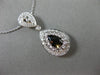 ESTATE LARGE 1.30CT DIAMOND & SMOKY TOPAZ 14KT WHITE GOLD MILGRAIN PEAR PENDANT