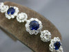 LARGE 13.65CT DIAMOND & AAA SAPPHIRE 18KT WHITE GOLD 3D FLOWER TENNIS BRACELET