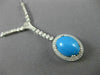 ANTIQUE 5.80CT DIAMOND & AAA TURQUOISE 14K WHITE GOLD HALO ETOILE NECKLACE 21870