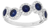 1.32CT DIAMOND & AAA SAPPHIRE 14KT YELLOW GOLD MULTI FLOWER SWIRL WAVE FUN RING