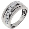 .50CT DIAMOND 14KT WHITE GOLD 3D ROUND MULTI ROW DIAGONAL MENS ANNIVERSARY RING