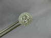 ESTATE LARGE .66CT DIAMOND 18K WHITE GOLD 3D CIRCULAR CLUSTER HALO STUD EARRINGS