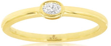 .10CT DIAMOND 14KT YELLOW GOLD CLASSIC BEZEL OVAL SOLITAIRE FRIENDSHIP LOVE RING