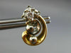 ANTIQUE OLD EURO MINE DIAMOND 14KT 2 TONE GOLD FILIGREE MUSIC EARRINGS #20123