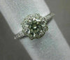 ESTATE 1.05CT DIAMOND 18KT WHITE GOLD 3D SOLITAIRE FLOWER SQUARE ENGAGEMENT RING