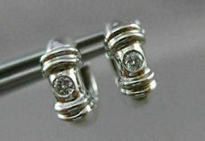 ESTATE .15CT DIAMOND 14KT WHITE GOLD HUGGIE ETOILE EARRINGS BEAUTIFUL!! #9279