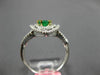 ESTATE .99CT DIAMOND & AAA EMERALD 18K TWO TONE GOLD DOUBLE HALO ENGAGEMENT RING