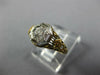 ANTIQUE .40CT OLD MINE DIAMOND 14KT 2 TONE GOLD FLORAL ART DECO ENGAGEMENT RING