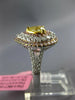 2.16CT WHITE CANARY & PINK DIAMOND 18K 2 TONE GOLD 3D PEAR SHAPE ENGAGEMENT RING