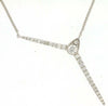ESTATE .19CT DIAMOND 14KT WHITE GOLD 3D ROUND & PEAR SHAPE BAR FUN NECKLACE