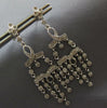 .52CT DIAMOND 14KT WHITE GOLD 3D FILIGREE MILGRAIN CHANDELIER HANGING EARRINGS