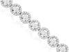 ESTATE 5.0CT DIAMOND 14KT WHITE GOLD 3D ROUND HALO MULTI FLOWER TENNIS BRACELET