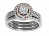 .50CT DIAMOND 14KT 2 TONE GOLD ROUND CIRCULAR CLUSTER MULTI ROW DOUBLE HALO RING