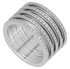 LARGE .57CT DIAMOND 18KT WHITE GOLD 3D MULTI ROW SEMI ETERNITY ANNIVERSARY RING