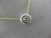 ESTATE LARGE .45CT ROUND DIAMOND 18KT TWO TONE GOLD BEZEL HALO CLASSIC NECKLACE