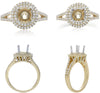 ESTATE .49CT DIAMOND 14K YELLOW GOLD 3D ROUND 4 PRONG SEMI MOUNT ENGAGEMENT RING