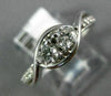 ESTATE .50CT ROUND DIAMOND 14K WHITE GOLD 3D TWO STONE ROUND INFINITY LOVE RING