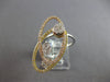LARGE 1.65CT DIAMOND 14KT TRI COLOR GOLD CLUSTER FLOWER OVAL FLOATING FUN RING