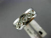 WIDE .23CT DIAMOND 14KT WHITE GOLD 3D ETOILE BEZEL MENS WEDDING ANNIVERSARY RING