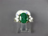 ESTATE 1.63CT DIAMOND & AAA EMERALD 18KT WHITE GOLD DOUBLE HEART ENGAGEMENT RING