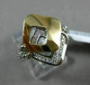 ESTATE WIDE .25CT DIAMOND 18KT WHITE & YELLOW 3D GOLD SQUARE FILIGREE FUN RING