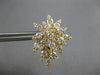 LARGE 3.28CT DIAMOND 18K YELLOW GOLD MULTI LEAF CLUSTER CLIP ON HANGING EARRINGS