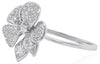 ESTATE .36CT DIAMOND 14KT WHITE GOLD 3D CLASSIC ROUND FLOWER ROSE FUN LOVE RING