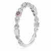 .10CT DIAMOND & AAA PINK SAPPHIRE 14K WHITE GOLD 3D INFINITY ETERNITY LOVE RING