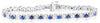 7CT DIAMOND & AAA SAPPHIRE 14K WHITE GOLD SQUARE DESIGN ETERNITY TENNIS BRACELET