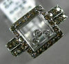 ESTATE .37CT WHITE & CHOCOLATE FANCY DIAMOND 14K WHITE GOLD SQUARE FLOATING RING