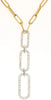 .70CT DIAMOND 14KT 2 TONE GOLD LINK GRADUATING JOURNEY PAPERCLIP LARIAT NECKLACE