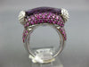 LARGE 20.53CT DIAMOND & AAA PINK SAPPHIRE & AMETHYST 14KT WHITE GOLD FUN RING