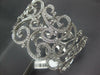EXTRA LARGE 6.43CT DIAMOND 18KT WHITE GOLD 3D OPEN FILIGREE CUFF BANGLE BRACELET