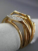 ESTATE LARGE .50CT DIAMOND 14K ROSE GOLD 3D MULTI ROW CRISS CROSS PAVE LOVE RING
