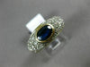 WIDE 1.45CT DIAMOND & AAA OVAL SAPPHIRE 14K YELLOW GOLD 3D BEZEL ENGAGEMENT RING