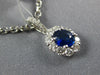 1.12CT DIAMOND & AAA SAPPHIRE 18KT WHITE GOLD 3D OVAL FLOWER FLOATING PENDANT