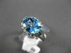 ANTIQUE 3.0CT DIAMOND & AAA BLUE TOPAZ 14KT WHITE GOLD FILIGREE EXTRA FACET RING